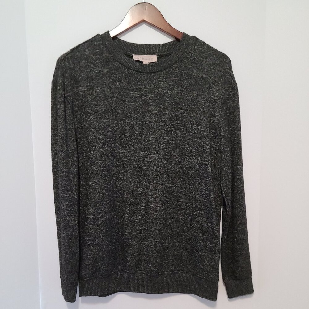 PHILOSOPHY REPUBLIC CLOTHING LONG SLEEVE CREW NECK PULLOVER SWEATER SZ L